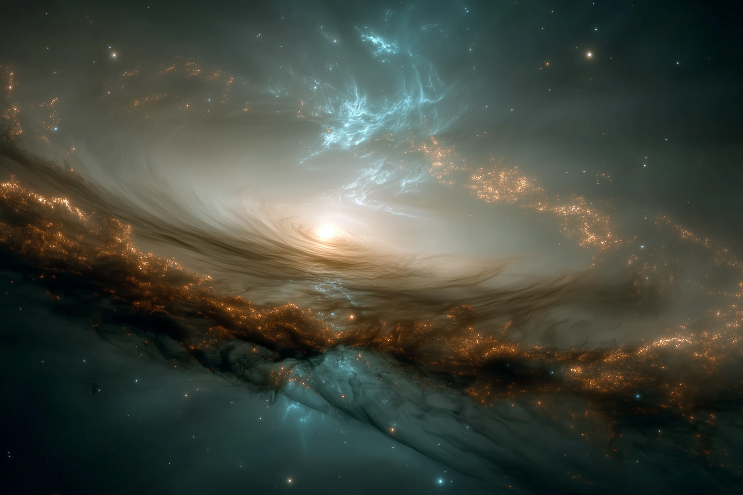Swirling cosmic nebula representing the olfactory brain and how fragrance shifts your emotional state.