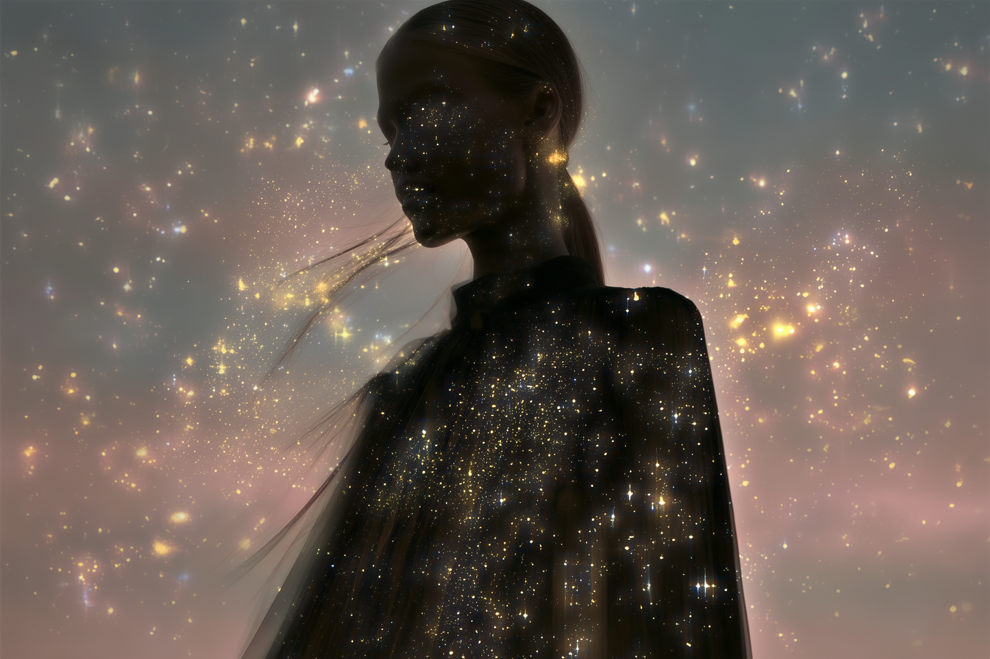 Silhouette of a woman against a starlit sky — how to choose a signature perfume for women that becomes your own.